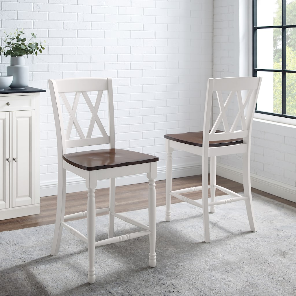 Crosley Shelby 2Pc Counter Stool Set - 18 "W x	21.75 "D x 40.63 "H