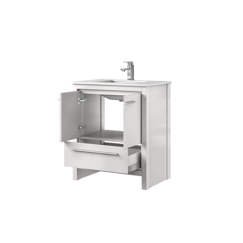 Lafarre Bath Vanity Cultured Marble Top, Sink and Chrome Faucet