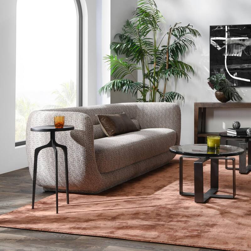 Classic Home Nico 93" Modern Curved Sofa - Brick