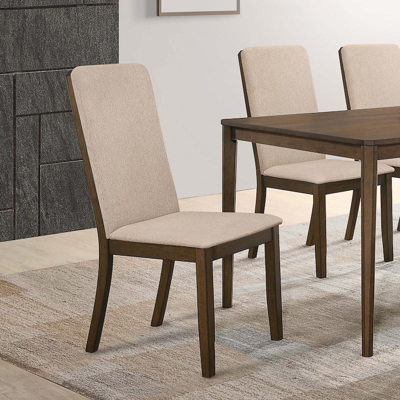 Set of 2 Fabric Upholstered Dining Chairs - Walnut
