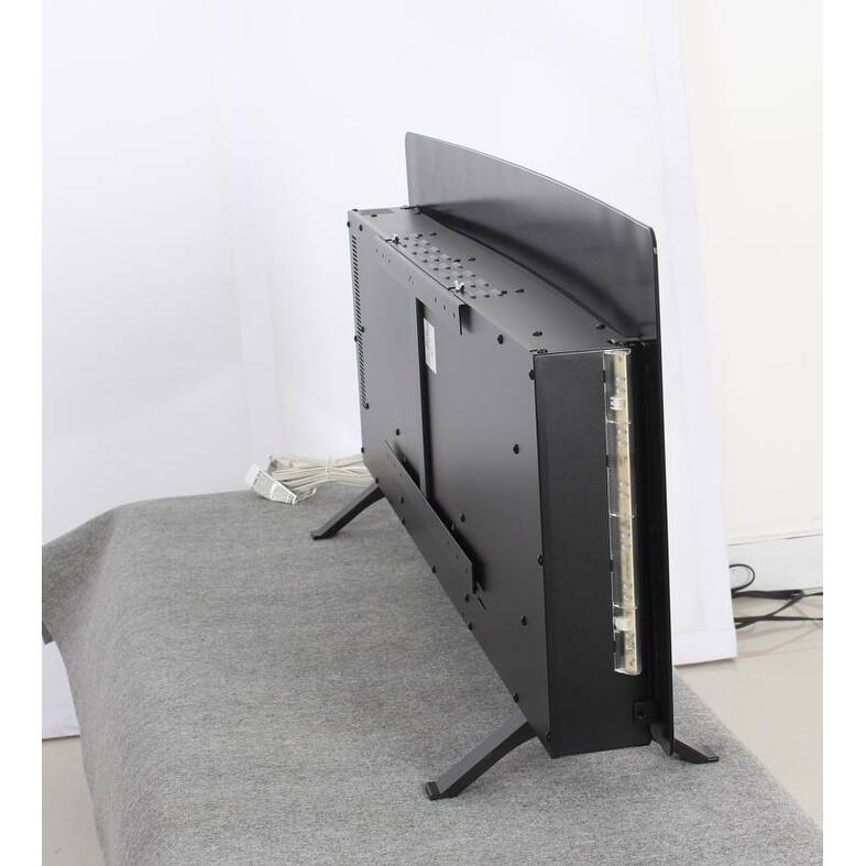 48-Inch Electric Fireplace with Curved Front, Multi-Color Flame & Ember Bed, Wall-Mounted or Tabletop, Remote Included