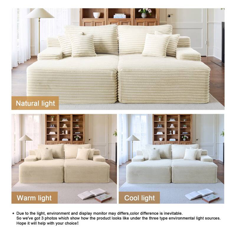 Cathy 82" W No Assembly Required Chaise Sofa Lounge Sectional Couch