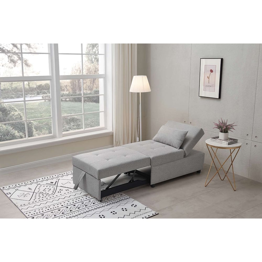 Michelle Convertible Ottoman Bed (Light Grey)