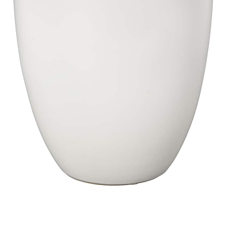 Ceramic Sleek Amphora Vase with Scroll Handles - White - Roche River Decor - 9"W x 9"L x 18"H