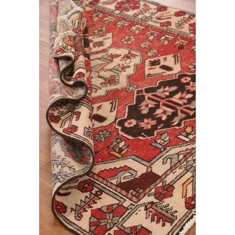 Hand Knotted Oriental 100% Wool Carpet Traditional Medallion Oranges & Rust Bakhtiari Area Rug - 6' 1'' X 4' 11''