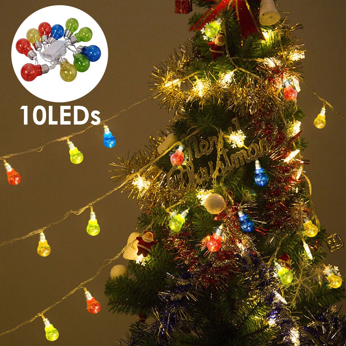 Shop Costway Christmas Led String Ball Lights Xmas Wedding Party