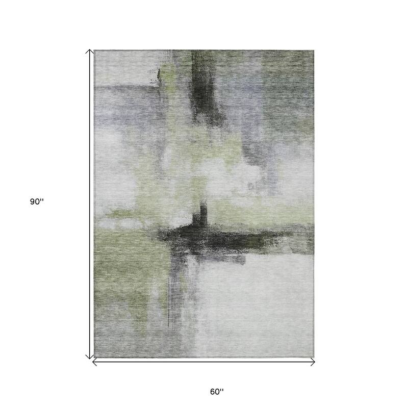 HomeRoots Abstract Transitional Rectangle Outdoor Rug