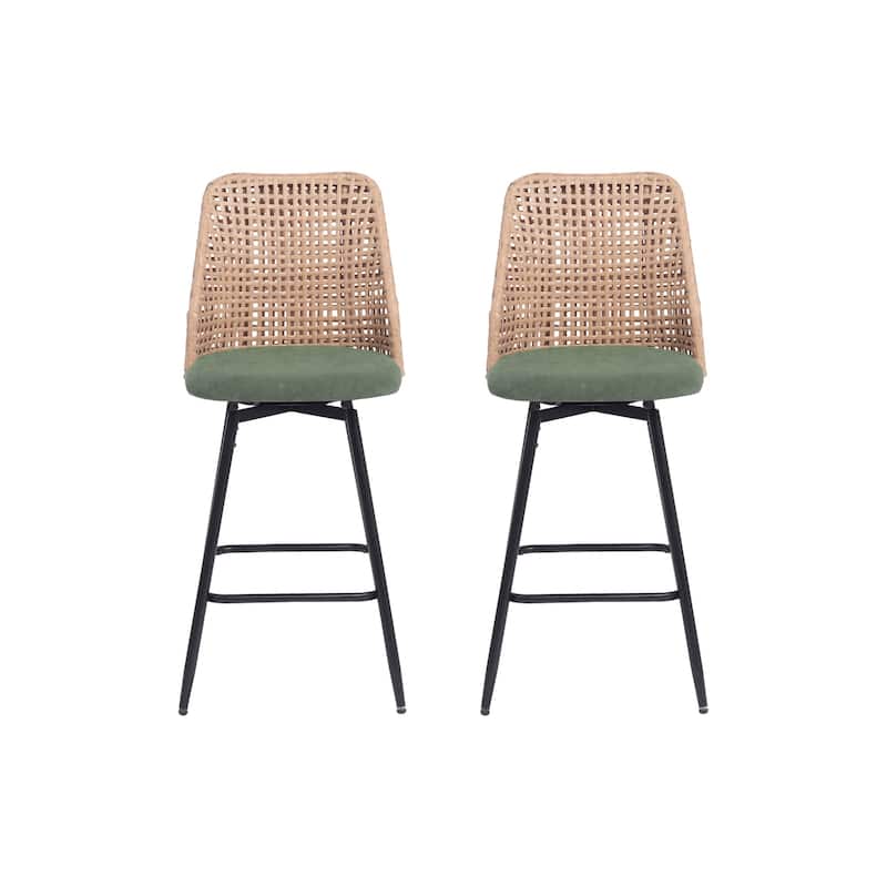 28.7"H Set of 2 Swivel Bar Stools/ Counter Stools with Metal Leg - Set of 2