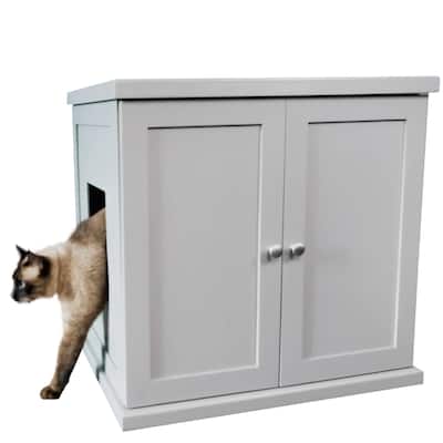 The Refined Feline's Enclosed Litter Box Wooden End Table