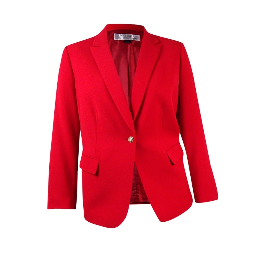 Shop Tahari Asl Women S Plus Size Ponte Pocket Blazer Ruby Red