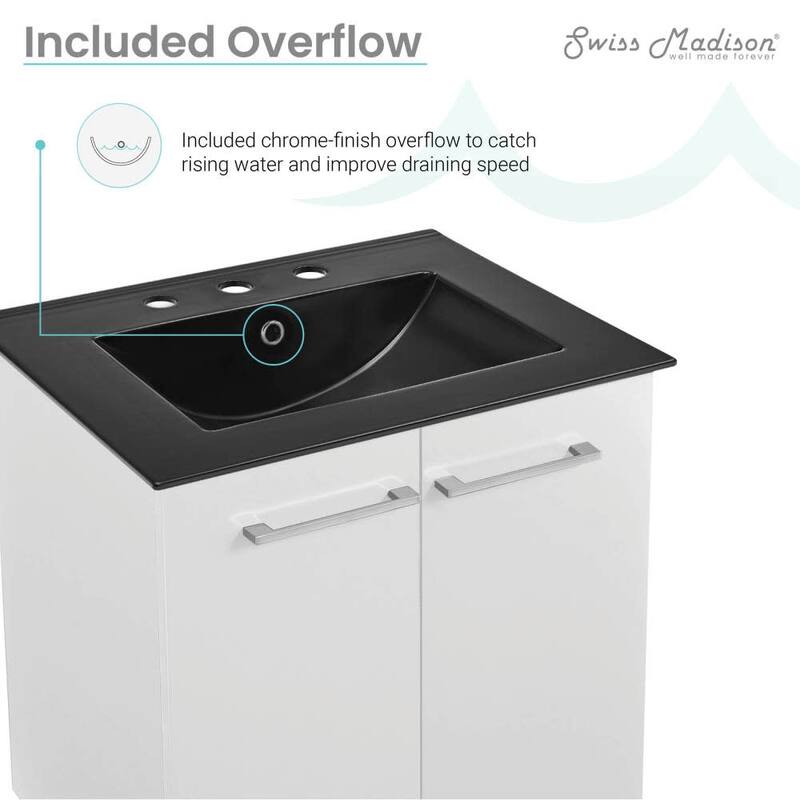 Swiss Madison SM-BV212-3MB Annecy 24" Free Standing Single Basin