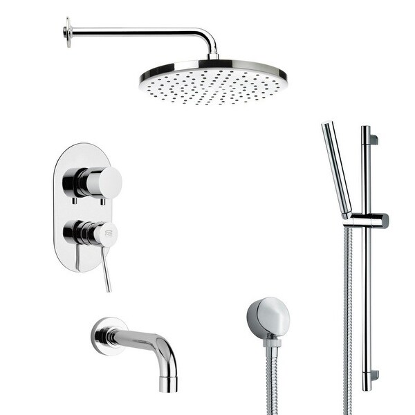 Nameeks TSR9046 Remer Shower Tub and Shower Trim Package with Single Function Rain Shower head and Hand Shower - Chrome