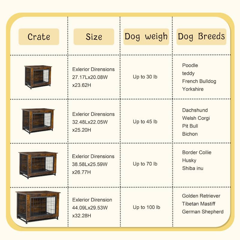 Futzca Dog Crate, Double-Doors Dog Furniture