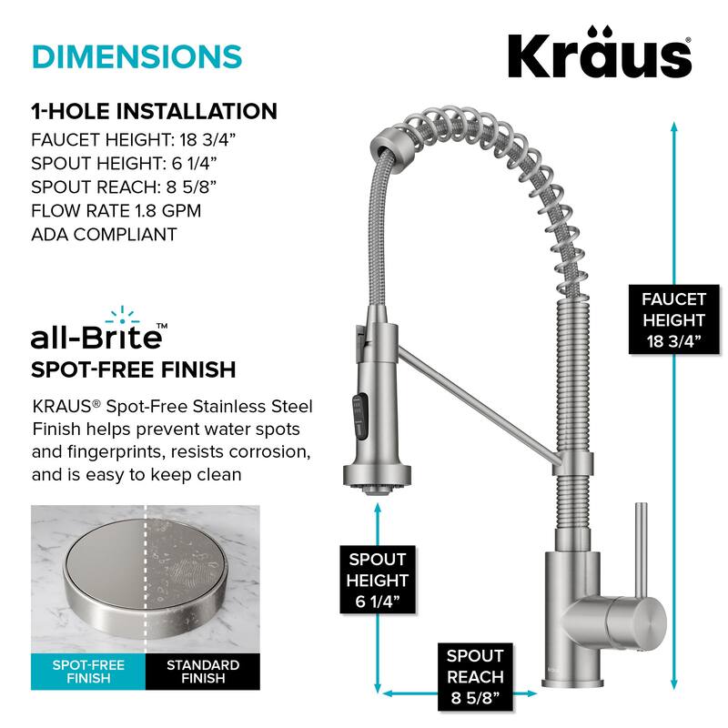 Kraus Kitchen Combo Set with 33-inch 16 Gauge Undermount Kitchen Sink - Stainless Steel