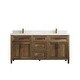 preview thumbnail 35 of 48, Willow Collections 72 x 22 Santa Monica Teak Double Bowl Sink Bathroom Vanity in Distressed Graywashed with Countertop 2" Calacatta Nuvo