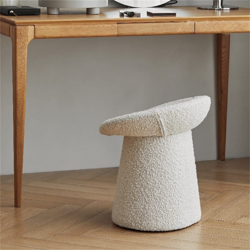 Mordern Fabric Multipurpose Vanity Stool in White