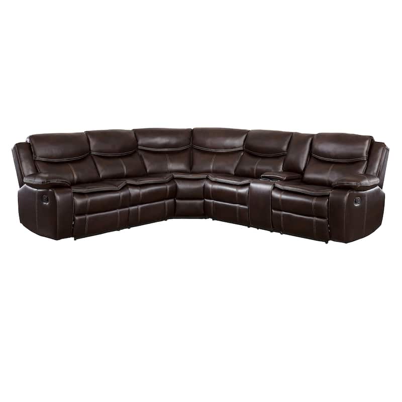 Ember Reclining Sectional Sofa with Console - Brown