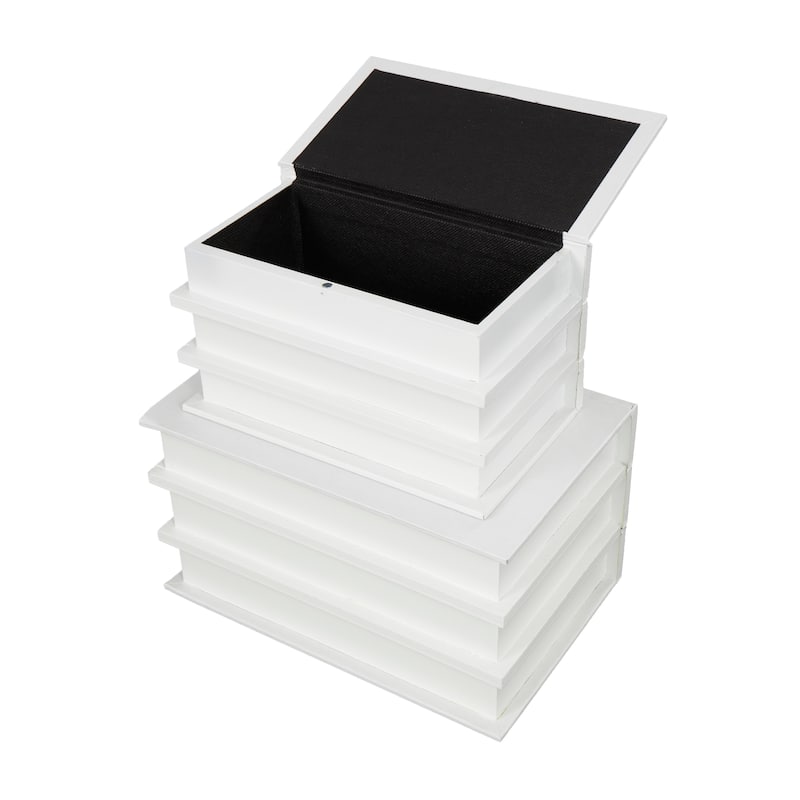 Black or White Canvas Box with White or Gold Explore, Dream, Discover Text (Set of 2)