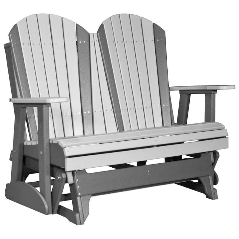 Poly Lumber Adirondack Glider - 4' - Dove Gray & Slate