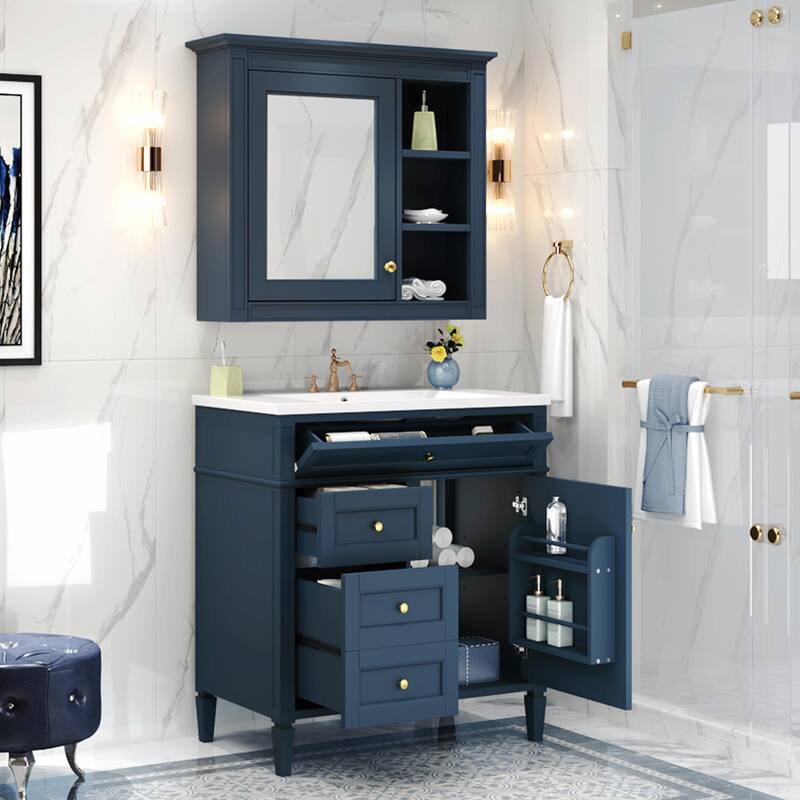 30'' Bathroom Vanity Set with Mirror Cabinet