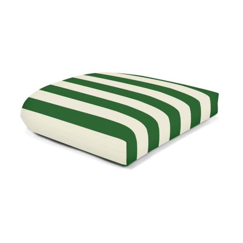 Sunbrella Stripe Fabric 1-Piece Indoor/Outdoor Wicker Seat Pad Cushion, 19.5"W x 19.5"L