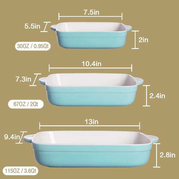 Casserole Dish for Oven, Ceramic Non-Stick Roasting Baking Dish