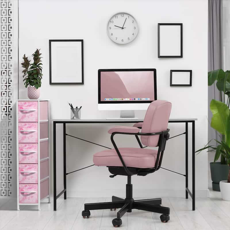 Sorbus Narrow Dresser with 5 Drawers - Vertical Slim Storage Chest of Drawers with Steel Frame, Wood Top & Easy Pull Fabric Bins