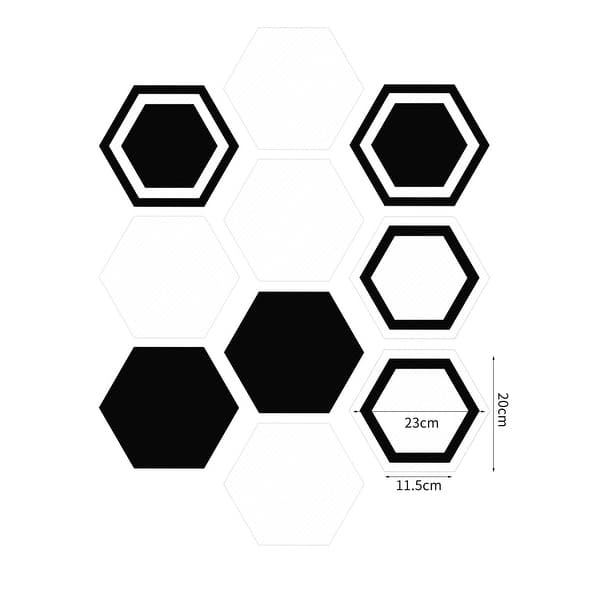 Walplus Minimalist Black And White Hexagon Floor Tile Sticker Home Decor Overstock 31866946