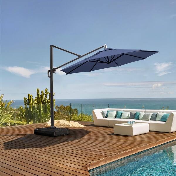 Shop Black Friday Deals On Crestlive Products 11 Foot Patio Hanging Offset Cantilever Umbrella Overstock 31633738