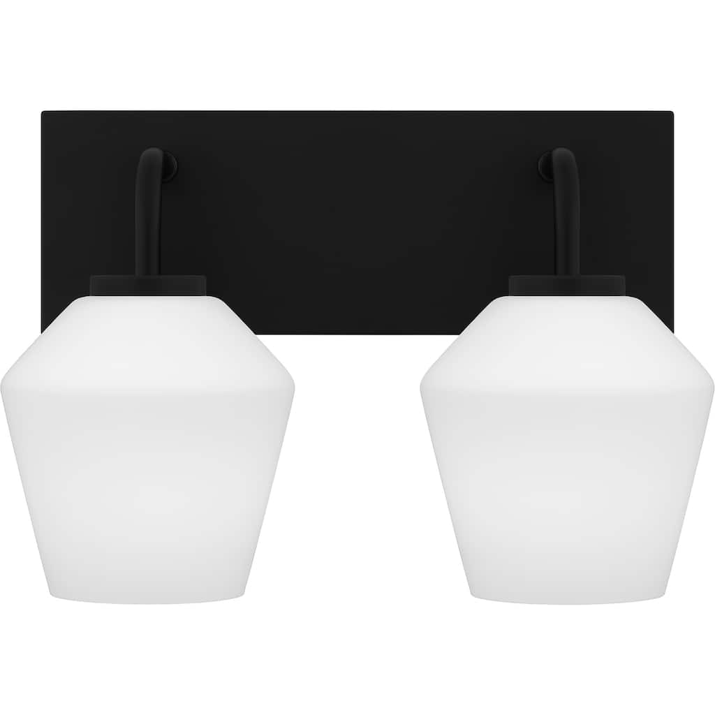 Nielson 2-Light Matte Black Bath Light