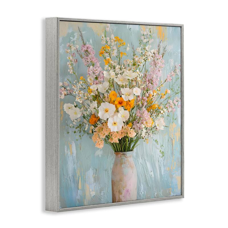 Stupell Orange & White Flower Arrangement Framed Giclee Art Design By Franklyn Gregory
