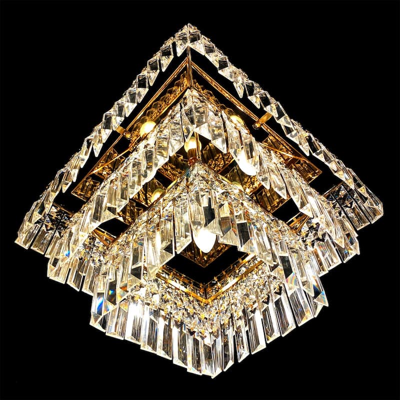 Luxury Crystal Chandelier 16" W Lighting Fixture