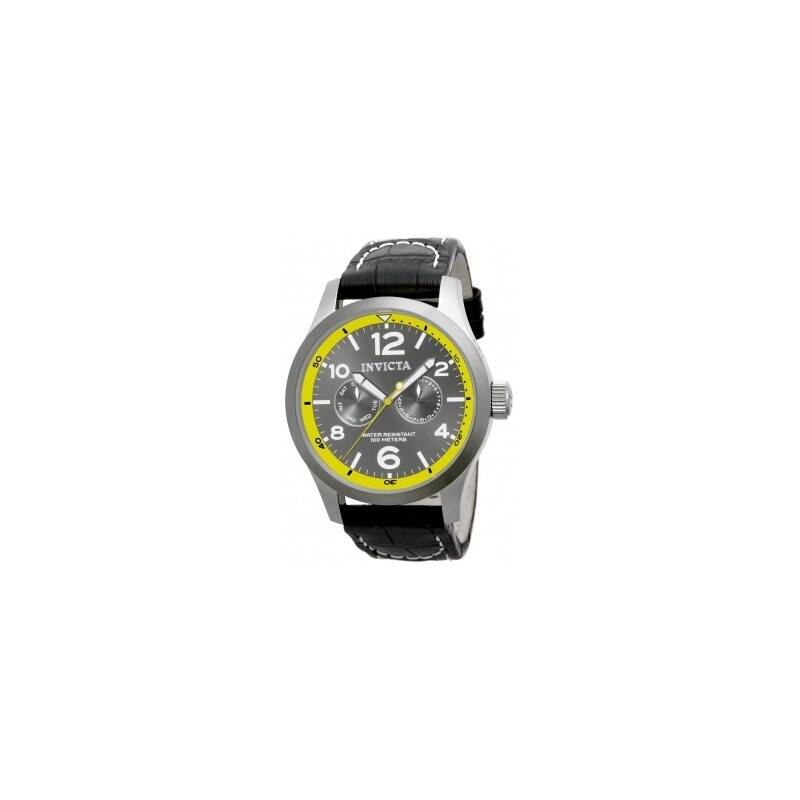 Invicta Men's 14141 I-Force Quartz 3 Hand Charcoal Dial Watch - Grey