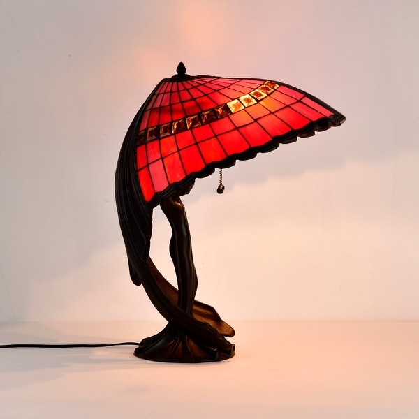 Karlie Flying Lady Red 2 light Tiffany style Table Lamp Bed Bath Beyond 10063260