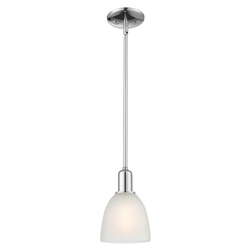 Innovations Lighting Endless Possibilities Arcadia - Castile - 1 Light 6" Stem Hung Mini Pendant - Polished Chrome/White