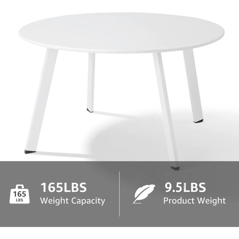 Patio Side Tables for Outside, Small End Table Accent Table Metal Round for Deck Garden Porch Balcony Yard Lawn
