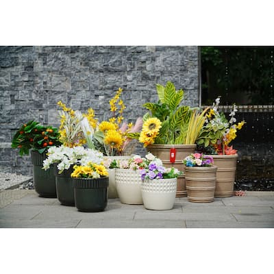 Ceramic Planters with Drainage Hole - Frost Proof Indoor Outdoor Flower Pots, for Patio Garden Windowsill, Set of 3