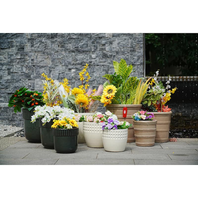 Set of 3 Ceramic Flowerpot, Modern Planter for Patio, Garden, Windowsill