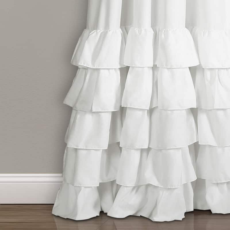 Lush Decor Allison Ruffle Window Curtain Panel Pair