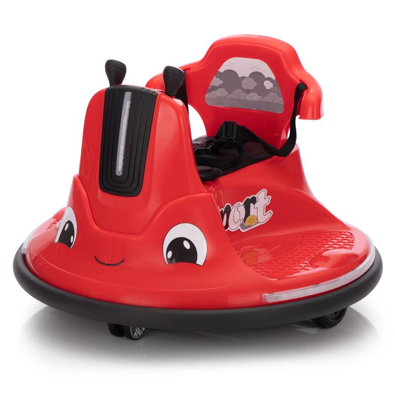 12V Snail-Shaped Kids Electric Bumper Car with Remote Control, LED Lights, Music, 360° Spin, Safe Ride-On for Ages 3-8