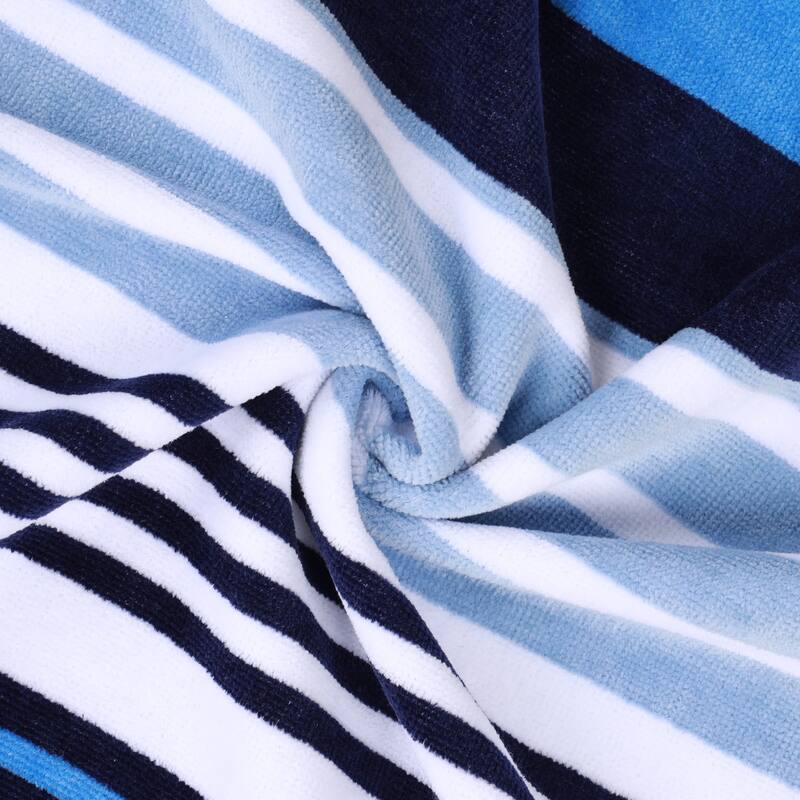Superior Mira Striped Cotton Velour Terry Large Oversized Beach Towel
