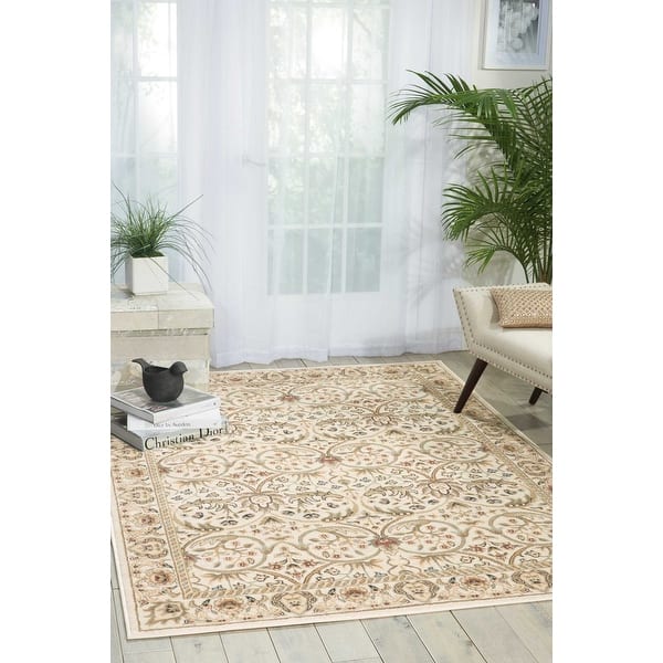 slide 2 of 27, Nourison Walden Vintage Persian Floral Area Rug 3'9" x 5'9" - Ivory - Rectangle