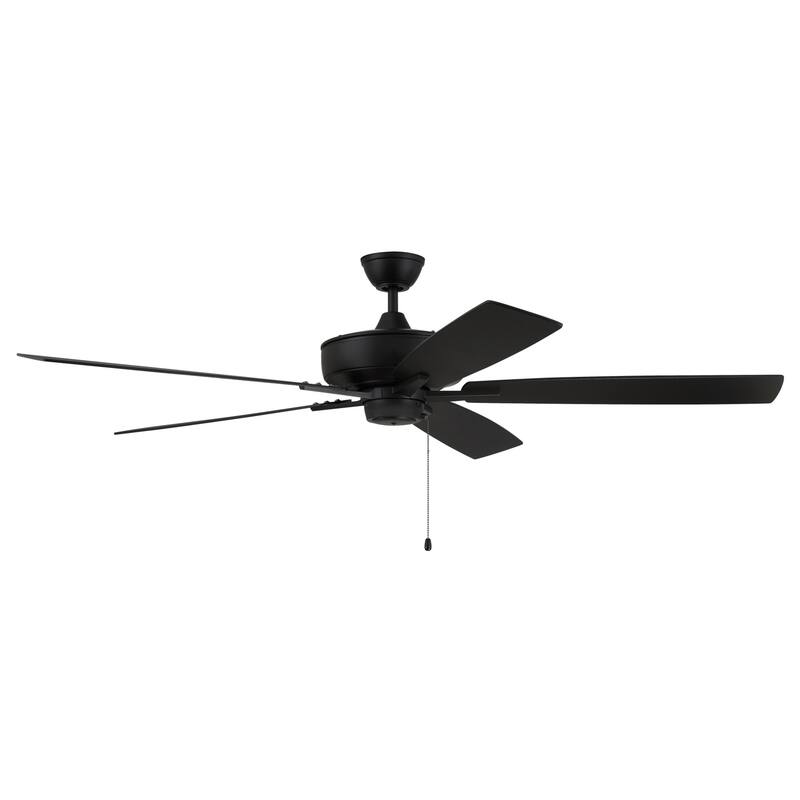 Craftmade Super Pro 60" 5 Blade Ceiling Fan - Flat Black / Greywood
