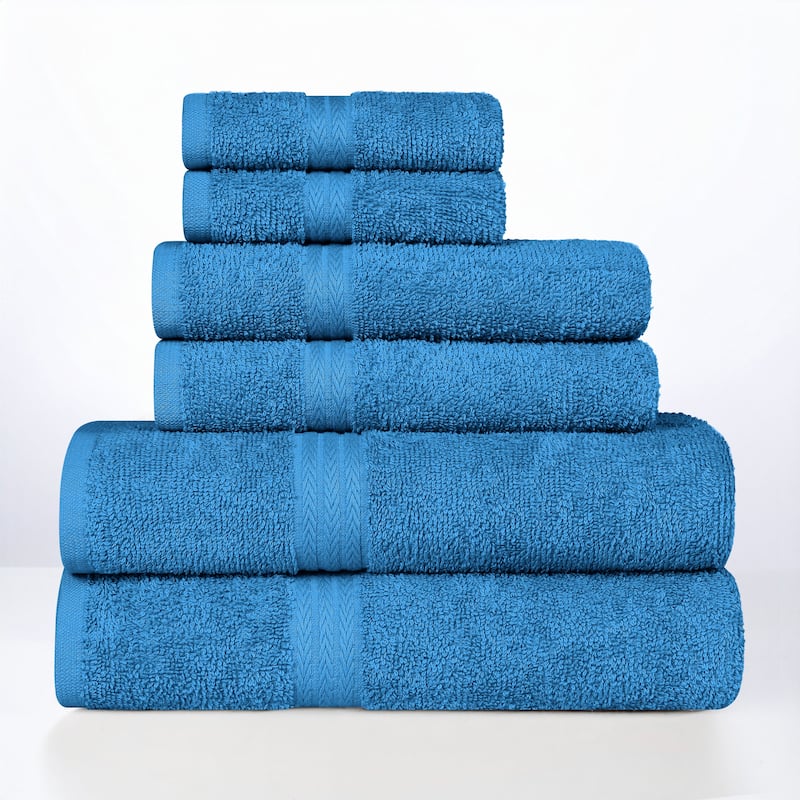 Superior Miami 100% Cotton 6-Piece Towel Set - Lightweight & Quick Drying