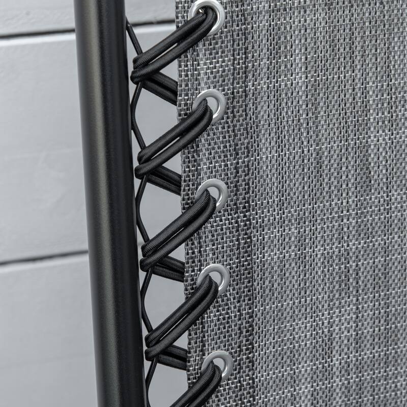 Outsunny Set of 2 Patio Folding Chairs, Outdoor Bungee Sling Chairs w/ Armrests, Portable Lawn Chairs for Camping