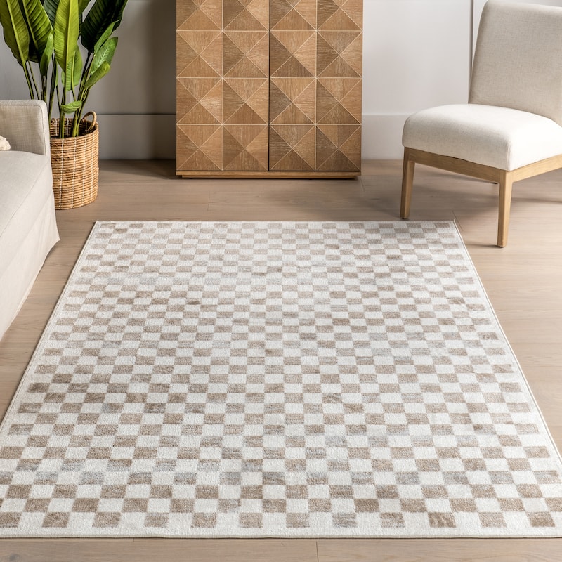 Nuloom Lulie Checkered Machine Washable Area Rug