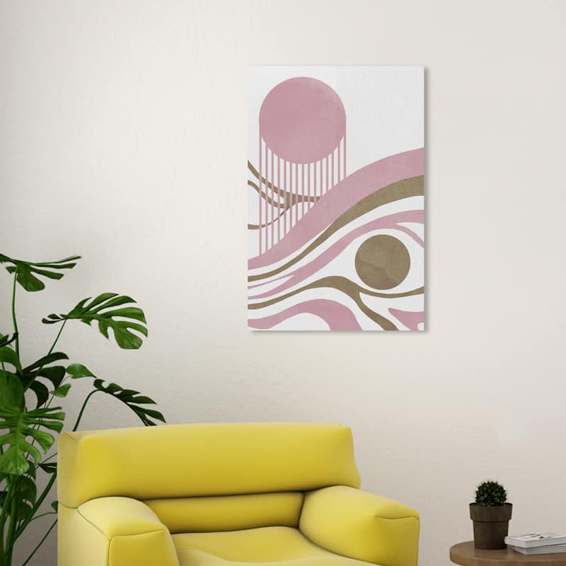 Wynwood Studio Canvas Abstract Shades of the Dunes Pink and Light Pink Modern & Contemporary Wall Art Canvas Print - 30 x 20