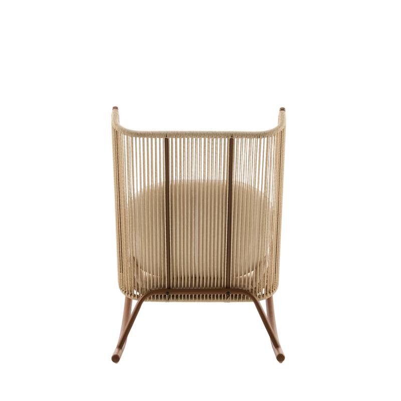 Christopher Knight Home - Set of 2 Outdoor Rocking Chair with PE Rattan and Wooden Side Table Set