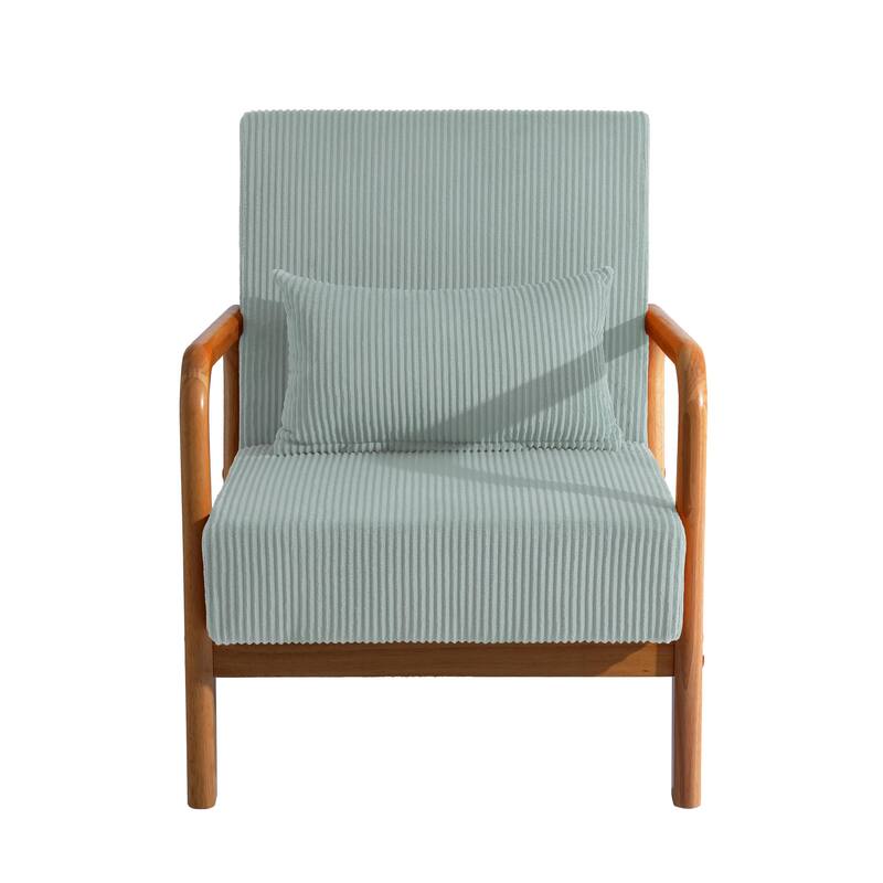 Mid-Century Upholstered Accent Chair with Wood Frame
