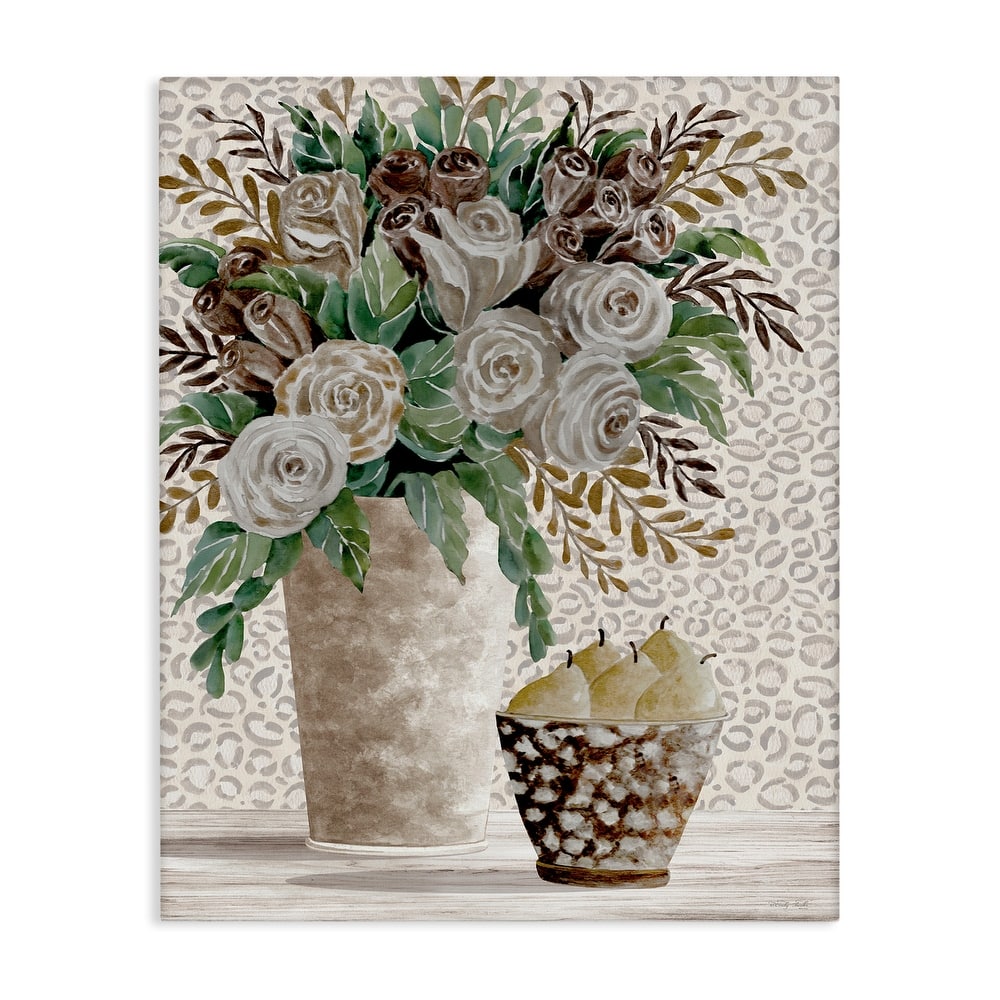 Stupell Bouquet on Leopard Pattern Canvas Wall Art Design By Cindy Jacobs